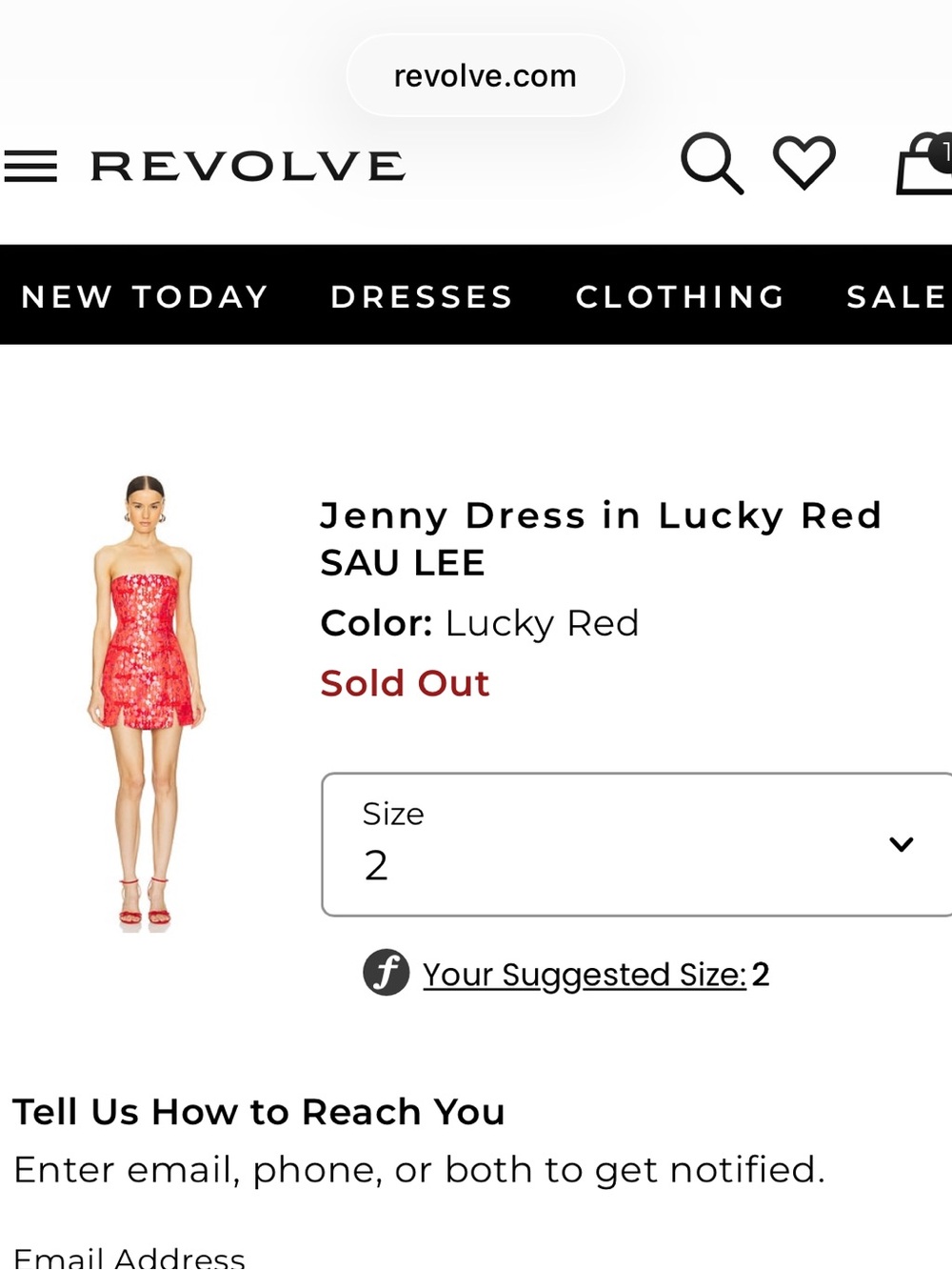 Sau Lee Lucky Red Strapless Lace Mini Dress